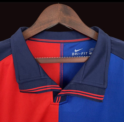 Barcelona 100 Years Retro Shirt 1999 Blue and Claret - long
