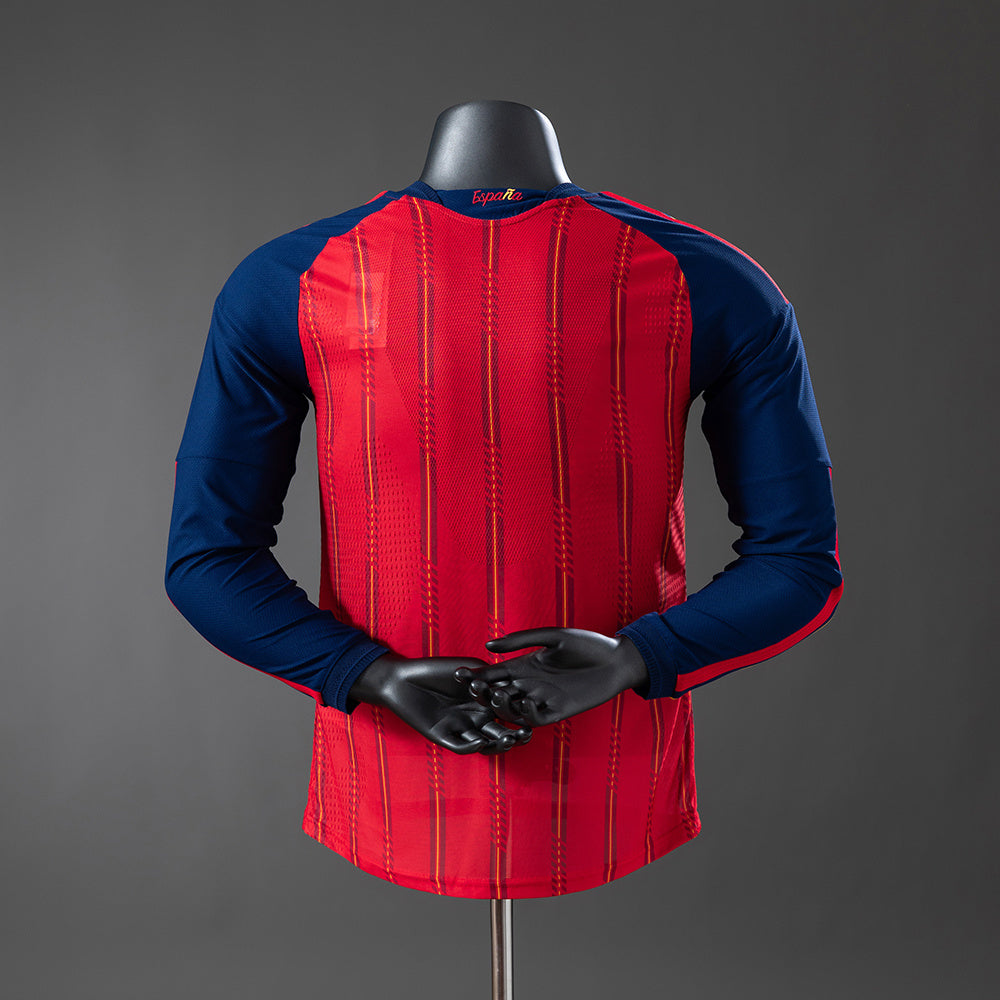Spain 2026 Long Sleeve Home Authentic Match Jersey Player [Slim Fit]