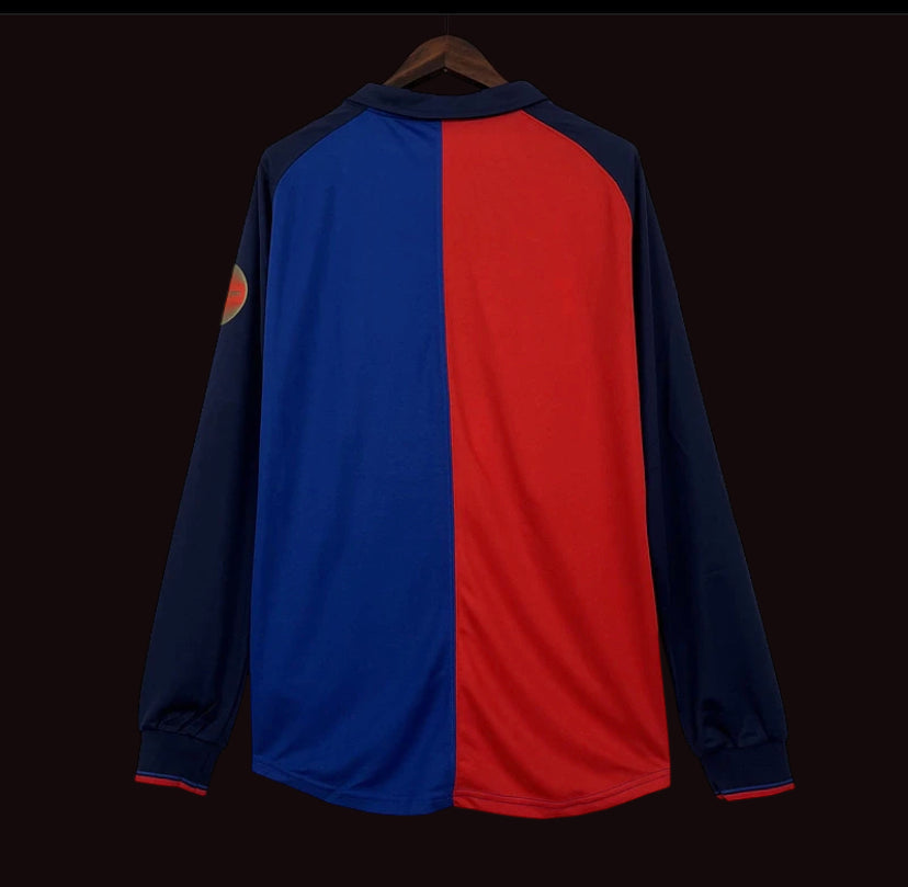 Barcelona 100 Years Retro Shirt 1999 Blue and Claret - long