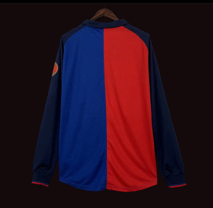 Barcelona 100 Years Retro Shirt 1999 Blue and Claret - long