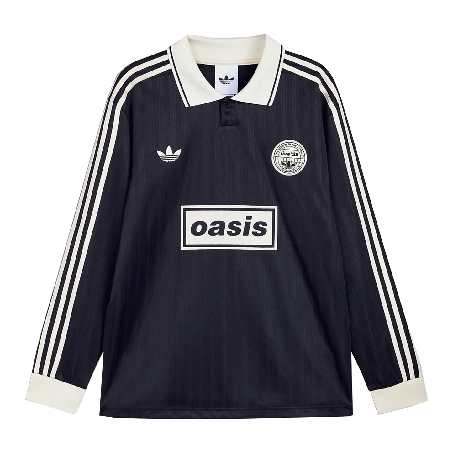 Oasis - Live '25 Long Sleeve Football Shirt Black/Cream White