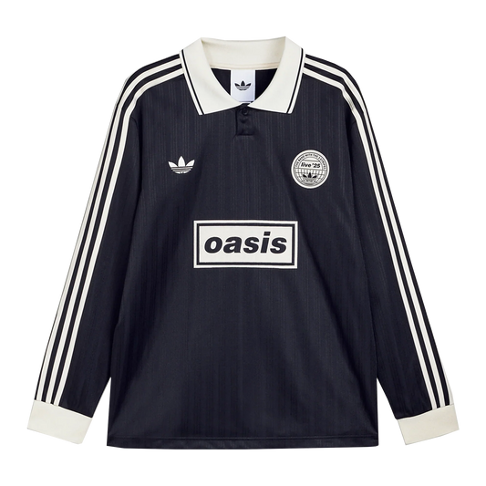 Oasis - Live '25 Long Sleeve Football Shirt Black/Cream White
