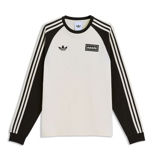 Oasis - Live '25-  3 Stripes Long Sleeve T-Shirt Cream/Black