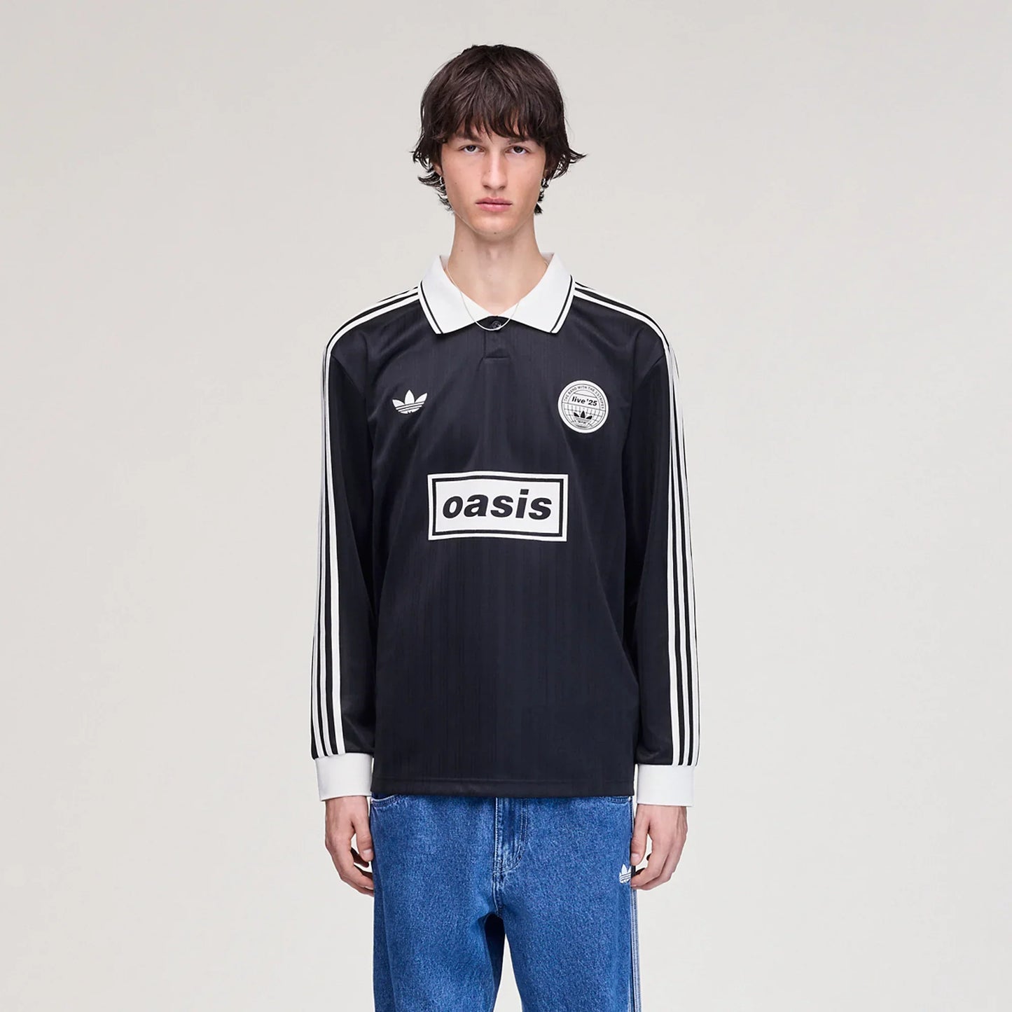 Oasis - Live '25 Long Sleeve Football Shirt Black/Cream White