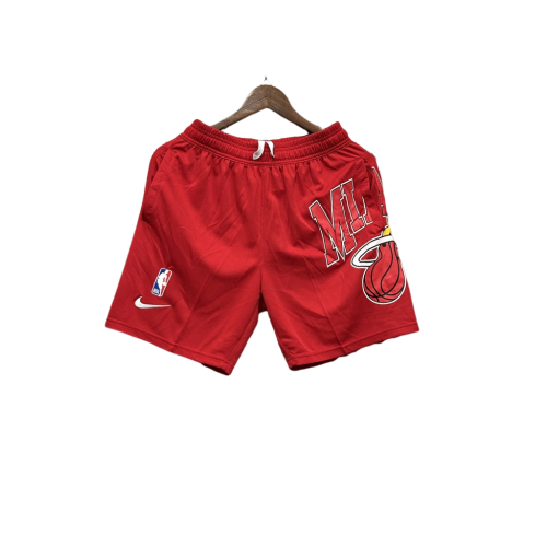 Shorts Miami Heat 23/24 Casual - Vermelho - Branco - Preto