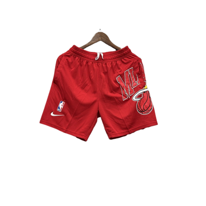 Shorts Miami Heat 23/24 Casual - Vermelho - Branco - Preto