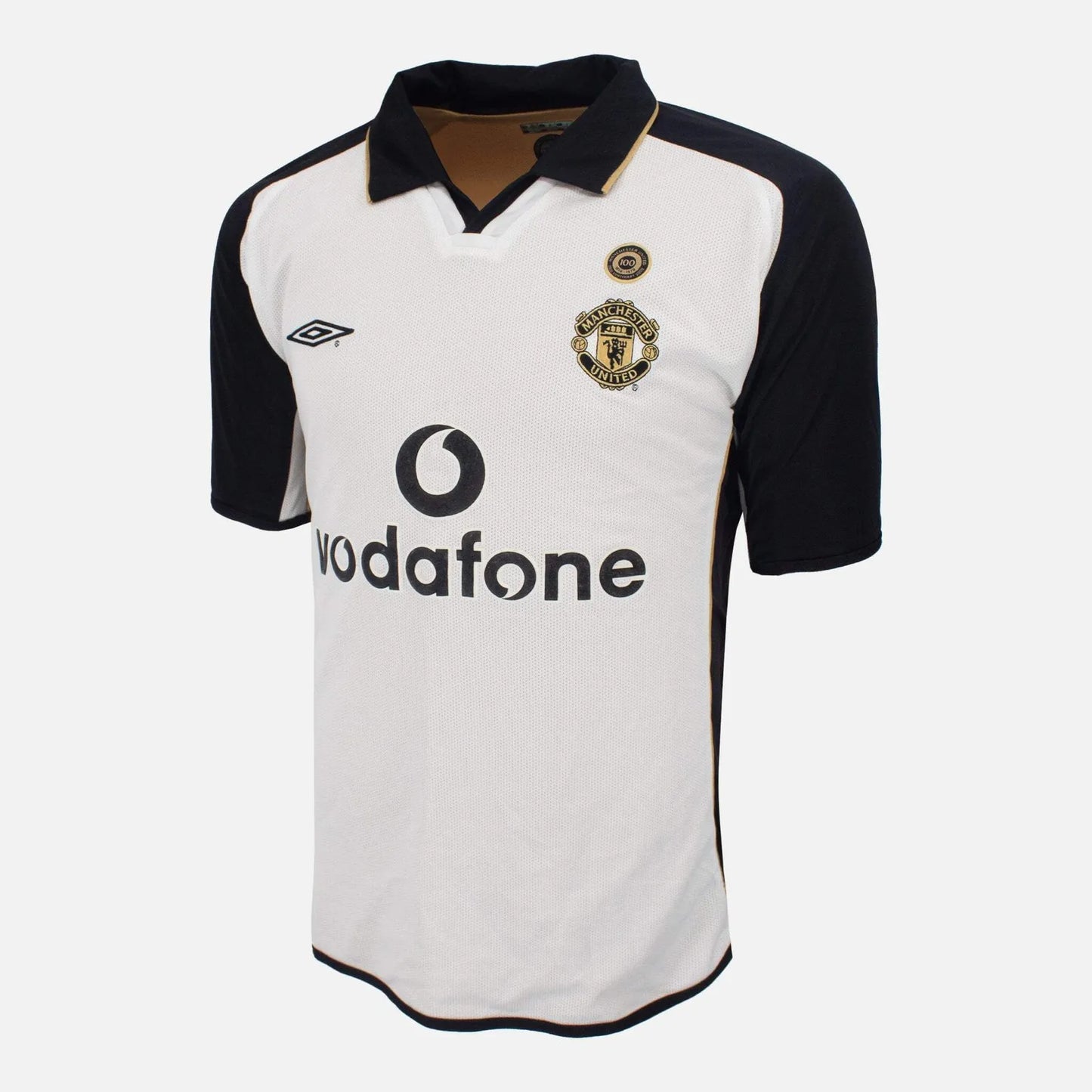 MANCHESTER UNITED 2001 2002 CENTENARY RETRO SHIRT WHITE