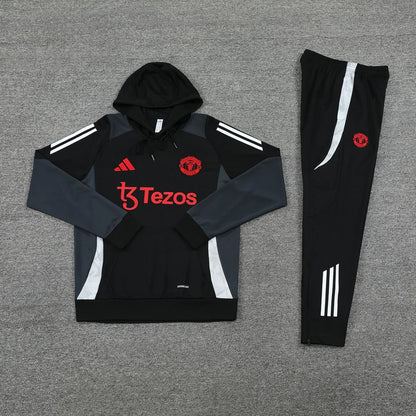 MANCHESTER UNITED 2024/25 BLACK/WHITE HOODED SET