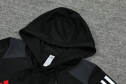 MANCHESTER UNITED 2024/25 BLACK/WHITE HOODED SET