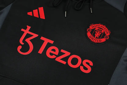 MANCHESTER UNITED 2024/25 BLACK/WHITE HOODED SET