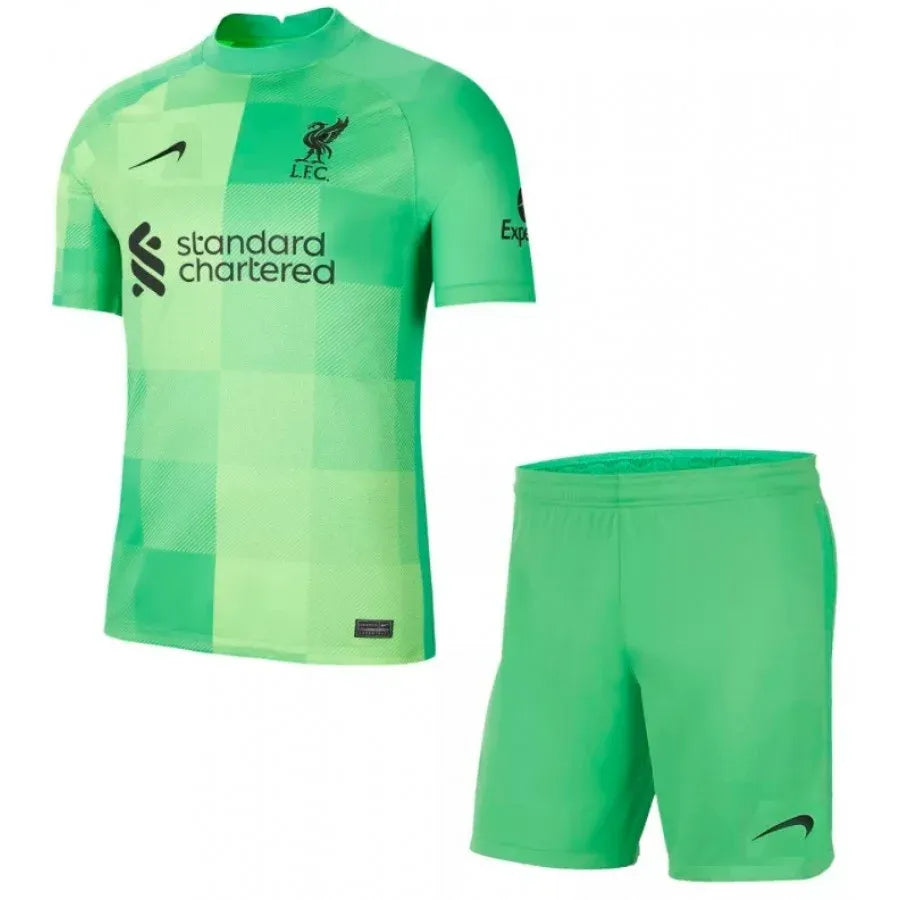 LIVERPOOL 2021/2022 GREEN GOALKEEPER KIDS KIT