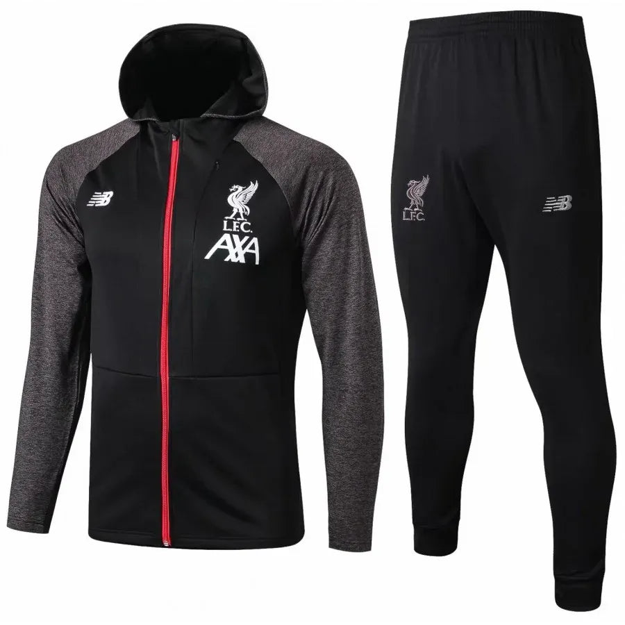 OFFICIAL LIVERPOOL 2019/2020 HOODED TRAINING KIT - BLACK