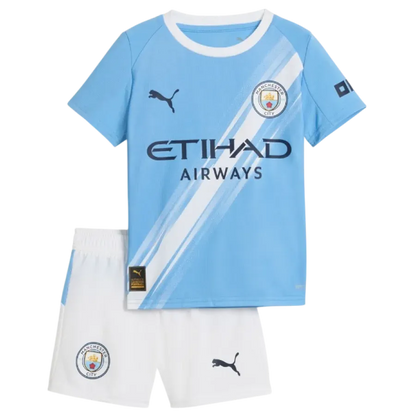 Kids Manchester City Home Kit 2025/2026 - White Blue