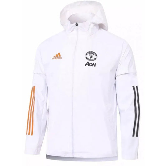OFFICIAL MANCHESTER UNITED WINDBREAKER JACKET 2020 2021 WHITE