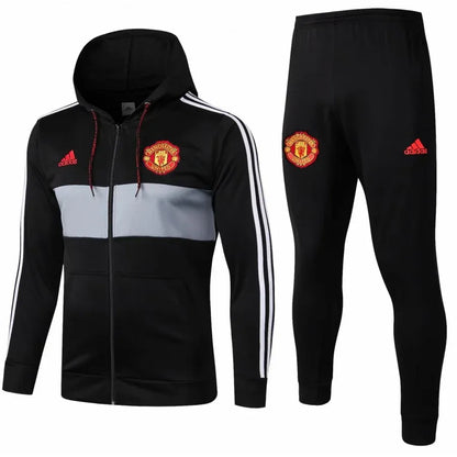MANCHESTER UNITED 2019/2020 HOODED TRAINING KIT BLACK