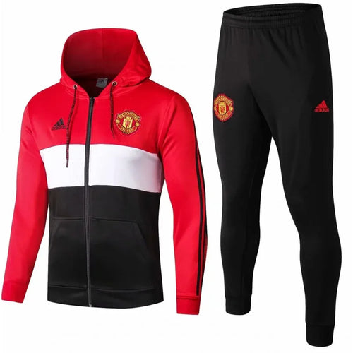 MANCHESTER UNITED 2019/2020 HOODED TRAINING KIT RED AND BLACK