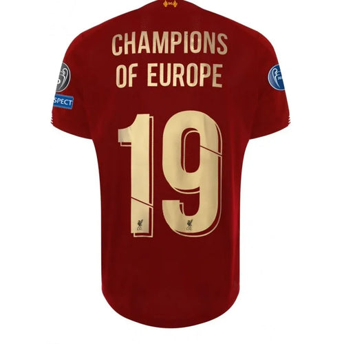 OFFICIAL LIVERPOOL 2019/2020 CHAMPIONS OF EUROPE 19 JERSEY