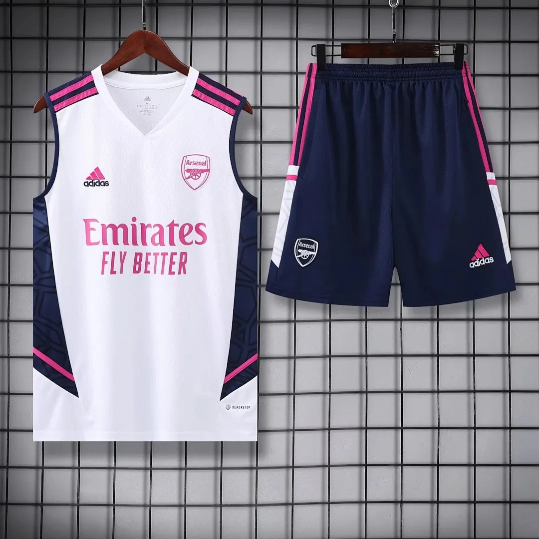 Arsenal Kit Training white 2023/24 Jersey + Shorts - No Sleeve