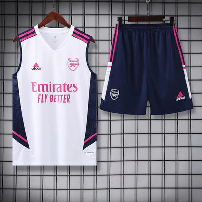 Arsenal Kit Training white 2023/24 Jersey + Shorts - No Sleeve
