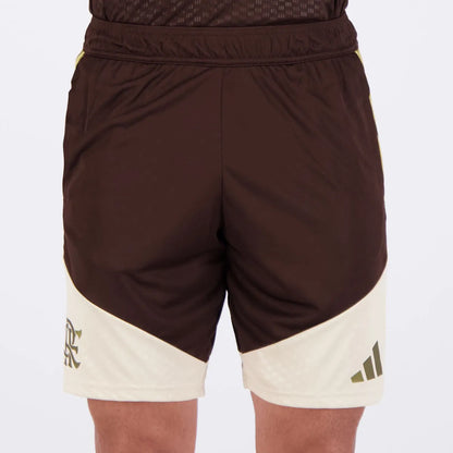 Shorts Flamengo Training 2026 Marrom e Bege
