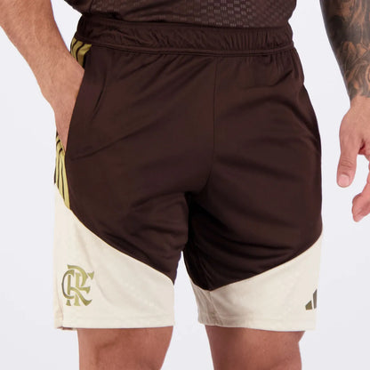 Shorts Flamengo Training 2026 Marrom e Bege